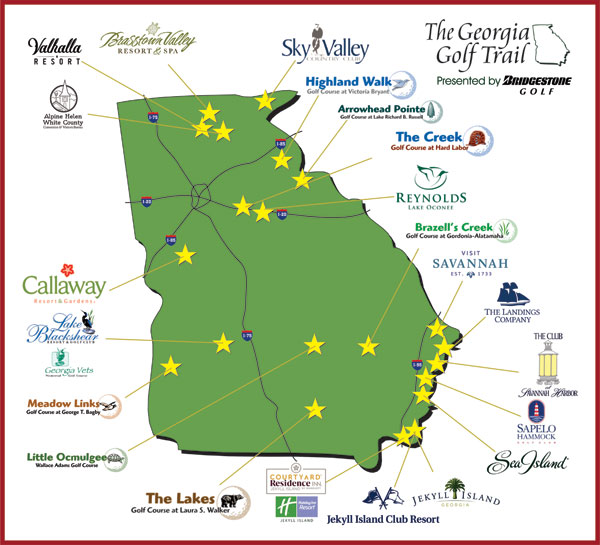 Georgia Golf Trail map